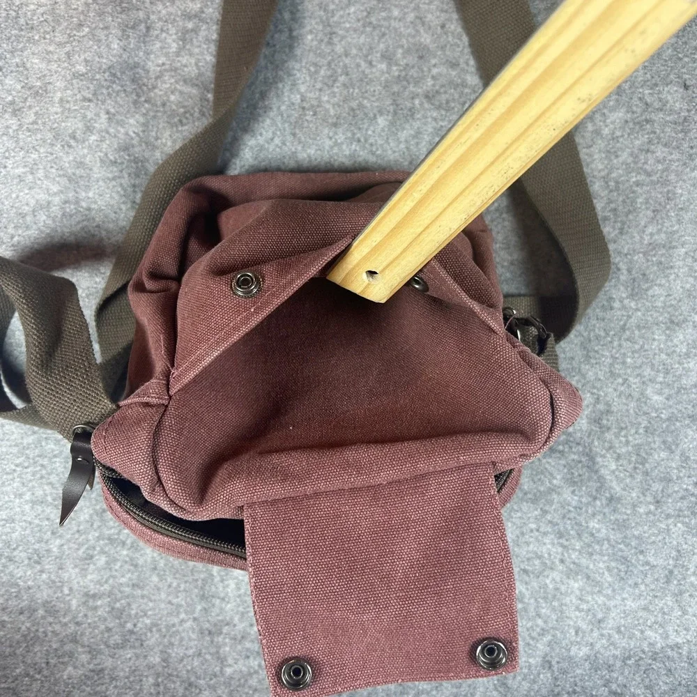 Maze Exclusive Canvas Crossbody Bag Small Maroon Durable Utility Messenger